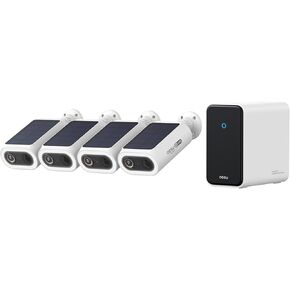 نظام AOSU SOLARCAM P1 MAX مع HOMECROTEX AI ، مجموعة 4-CAM ، 4K كاميرات أمان لاسلكية في الهواء الطلق ، الكشف عن الوجه والتعرف على السلوك ، سعة تخزين محلية قابلة للتوسيع 16 تيرابايت ، لوحة شمسية متكاملة