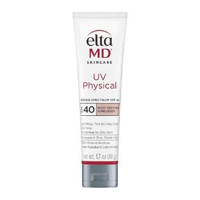 EltaMD UV Physical Tinted Face Sunscreen, SPF 41 Tinted Mineral Sunscreen with Zinc Oxide, Water Resistant up to 40 Minutes, Protects Extra Sensitive and Post Procedure Skin, Oil Free, 3.0 oz Tube