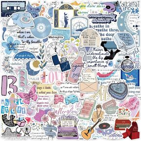 MiStar 100 PCS Music Stickers Merch for Water Bottles, Singer Lyric Album Sticker Packs for Laptop Guitar Birthday Party Favors Decorations Gifts Waterproof Vinyl Decals Fans Adults