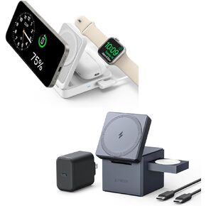 Anker MagGo 3-in-1 iPhone 16 Charging Station & Anker MagSafe Charger Stand, Wireless Charger, 3-in-1 Cube