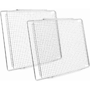 Atgestore BOV900 BOV950 304 Stainless Steel Air Fryer Basket Replacement for Breville Smart Oven Parts Joule Oven Air Fryer Pro Mesh Baskets BOV900BSS Breville Toaster Oven Air Fryer Tray 2 Pcs