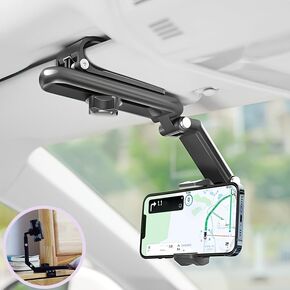 360 درجة حامل هاتف Sun Visor Care للسيارة حامل الهاتف الخليوي متعدد الوظائف للسيارة