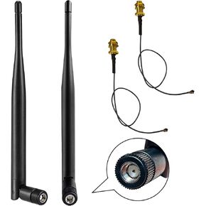RP-SMA Dual Band WiFi Antenna 6dBi 2.4GHz 5.8GHz, 6dbi Antenna for Wireless IP Camera, Vehicles, WiFi Routers, Drones