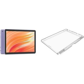 Tablet Bundle: Includes Amazon Fire HD 10 tablet, 10.1" (2023 Release) | 32 GB | Lilac & Made for Amazon Clear Case
