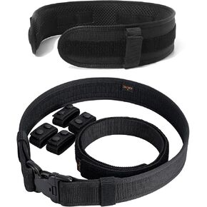 Duty Belt with Hook Liner 4 Keepers Inner Belt + Belt Pad with Loop Liner M(30"-34")