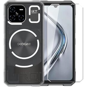 Case for Doogee Blade GT + Glass Screen Protector Tempered Film - Transparent Silicone Soft Flexible Bumper Shockproof TPU Protective Cover Shell for Doogee Blade GT (Clear)