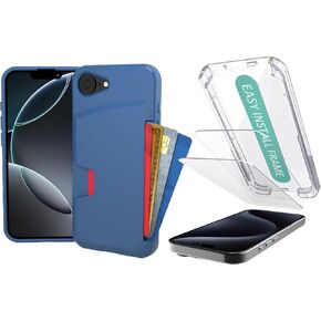 Smartish iPhone 16e Wallet Case + 2-Pack Tempered Glass Screen Protector Bundle