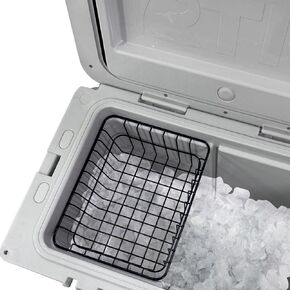 سلة لـ RTIC 52 أو 72 QT Ultra Light Coolers-سلة الألومنيوم متوافقة مع Coleman 54 QT Steel Booted ، إكسسوارات برودة RTIC ، متينة ، آمنة للأغذية （أسود）