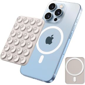 Bundle - Compatible with iPhone 13 Phone Case (Stone) + Magnetic Suction Cup Phone Mount (Stone)