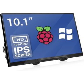 10.1 Inch Raspberry Pi Screen 1024x600 HDMI Monitor IPS Screen Display Secondary Monitor Extend Monitor for Raspberry Pi 5/4/3/2/Zero/B/B+ Win11/10/8/7, (Non-Touch), Driver Free