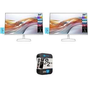 HP 94C21AA 524sw Series 5 23.8" FHD 1080p 16:9 5ms 100Hz IPS Dual Monitor Bundle with 2 Year CPS Enhanced Protection Pack