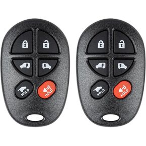 Key Fob Replacement for 2004-2018 Toyota Sienna Car Keyless Entry Remote Control, GQ43VT20T, 6 Buttons, 2Pcs
