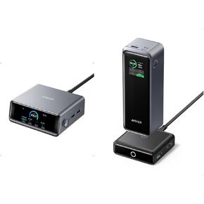 Anker Prime 250W GaN USB C Charging Station with Ultra-Fast 6-Port, Smart Control with LCD & Prime 27,650mAh Power Bank with 100W Charging Base, Compatible with MacBook, iPhone 16/15/14, Galaxy, Samsu