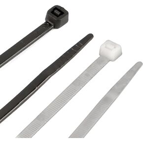 Performance Tool W2927 24pc 25" Cable Tie Set, Black and White With Tensile Strength 175 Lbs