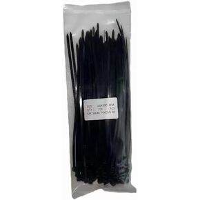 Nylon Cable zip Ties, 8 inch, 40 lbs Max Pull Force, 100 Pack，black zip Ties