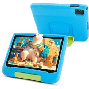 10.1 inch Tablet for Kids - Kids Tablet with Pink EVA Case, Android 14, A523 Octa-Core CPU, 8GB+64GB, Wi-Fi 6 (2.4GHz & 5GHz), Dual Camera, GMS, Parental Control