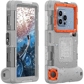 𝟐𝟎𝟐5 Underwater Snorkeling Diving Phone Case for Phone 16/15/14/13/12/11 Pro Max/XR/XS/X Galaxy S24/S23/S22.[50ft/15m] Professional Scuba Dive Waterproof Case Underwater Photo Video（Blue）