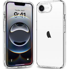 يتوافق مع حالة iPhone 16E واضحة وشفافة من الكمبيوتر الشخصي الثابت في الظهر.