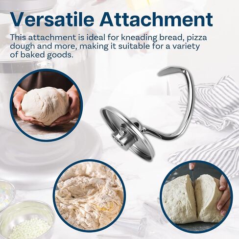 Stainless Steel Dough Hook K45DH for KitchenAid 4.5-5 Quart Tilt-Head Mixers – Kneading Bread Hook Attachment, Dishwasher Safe, Compatible with Artisan & Classic Series – by MMOBIEL in Saudi Arabia