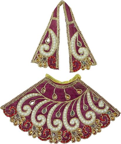 Decorative Laxmi Durga Devi MATA Dress poshak vastra Cloth lehanga Chunari Puja Item for Laxmi Durga Devi Idol Statues for Indian Traditional Festival Decoration(Size :- 5")(Orange) in Saudi Arabia