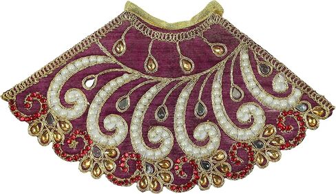 Decorative Laxmi Durga Devi MATA Dress poshak vastra Cloth lehanga Chunari Puja Item for Laxmi Durga Devi Idol Statues for Indian Traditional Festival Decoration(Size :- 5")(Orange) in Saudi Arabia