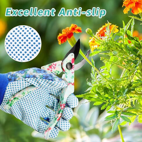 JUMPHIGH 4 Pairs Garden Gloves for Women, Floral Gardening Gloves Ladies Soft Breathable Yard Work Glove Light Working Gloves in Saudi Arabia