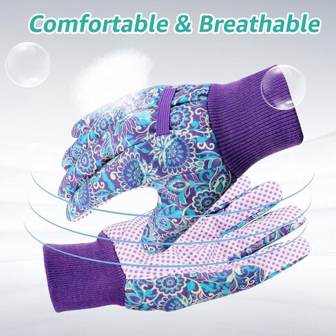 JUMPHIGH 4 Pairs Garden Gloves for Women, Floral Gardening Gloves Ladies Soft Breathable Yard Work Glove Light Working Gloves in Saudi Arabia