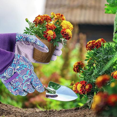 JUMPHIGH 4 Pairs Garden Gloves for Women, Floral Gardening Gloves Ladies Soft Breathable Yard Work Glove Light Working Gloves in Saudi Arabia