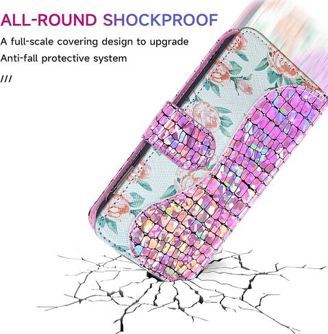 حقيبة محفظة من محفظة Samsung Galaxy S25 بالإضافة إلى S25+ 5G مع حامل بطاقة حزام الكتف Flip Flip Flip Flip ، قف بغطاء الهاتف الخلوي اللامع ل S25Plus 25s 25+ Pink in Kuwait