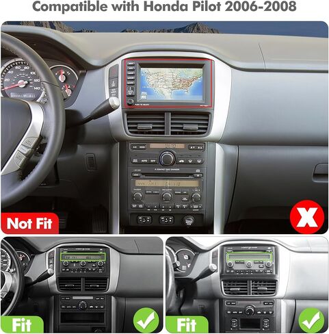 4+64G Android 13 Double Din Car Stereo for Honda Pilot 2006-2008 with 9 Inch Touchscreen Radio Built-in Wireless Carplay/Android Auto/GPS/Bluetooth/FM/AUX-in/Steering Wheel Controls in Kuwait