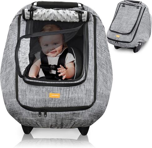 Waterproof Winter Baby Car Seat Cover, Cold Weather Carseat Cover for Babies,Infant Car seat Cover Canopy for Boy Girls,Windproof Car Seat Canopy for Boy Girls, Keeps Babies Warm and Cozy(Dark Grey) in Kuwait