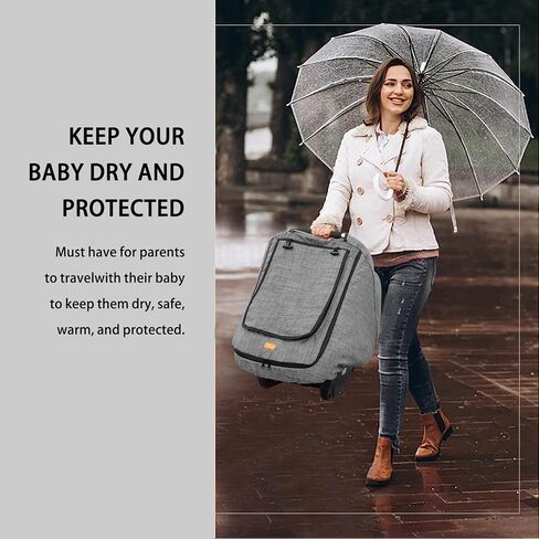 Waterproof Winter Baby Car Seat Cover, Cold Weather Carseat Cover for Babies,Infant Car seat Cover Canopy for Boy Girls,Windproof Car Seat Canopy for Boy Girls, Keeps Babies Warm and Cozy(Dark Grey) in Kuwait