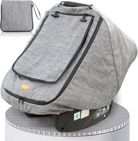 Waterproof Winter Baby Car Seat Cover, Cold Weather Carseat Cover for Babies,Infant Car seat Cover Canopy for Boy Girls,Windproof Car Seat Canopy for Boy Girls, Keeps Babies Warm and Cozy(Dark Grey) in Kuwait