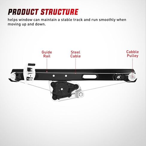 Nilight 749-468 Rear Passenger Side Power Window Regulator,Compatible with BMW E90 E91 323i 325i 325xi 328i 328i xDrive 330i 330xi 335i 335xi M3 2006 2007 2008 2009 2010 2011 in Kuwait