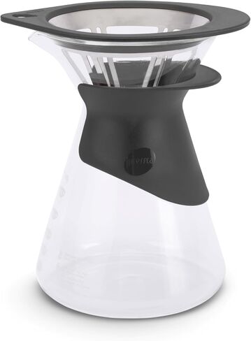 Fluire Pour Over Coffee Maker with 1 Conical Filter Holder, 50 Paper Filters and 1 Heat Resistant Borosilicate Glass Decanter - Home Barista Coffee Pot in Saudi Arabia