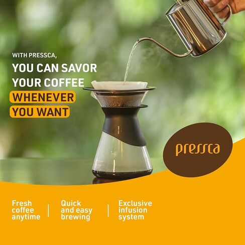 Fluire Pour Over Coffee Maker with 1 Conical Filter Holder, 50 Paper Filters and 1 Heat Resistant Borosilicate Glass Decanter - Home Barista Coffee Pot in Saudi Arabia