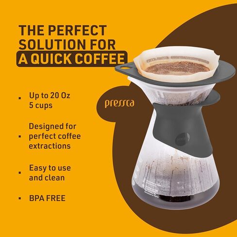 Fluire Pour Over Coffee Maker with 1 Conical Filter Holder, 50 Paper Filters and 1 Heat Resistant Borosilicate Glass Decanter - Home Barista Coffee Pot in Saudi Arabia