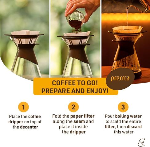 Fluire Pour Over Coffee Maker with 1 Conical Filter Holder, 50 Paper Filters and 1 Heat Resistant Borosilicate Glass Decanter - Home Barista Coffee Pot in Saudi Arabia