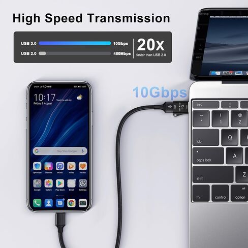 USB to USB C Adapter (2 Pack), USB 3.0 Male to Type C Female Adapter, 10Gbps Data Transfer, Compatible with iPhone 15 Pro Max, iPad Air 5/Mini 6, Galaxy S22/S21 (Blue) in Saudi Arabia
