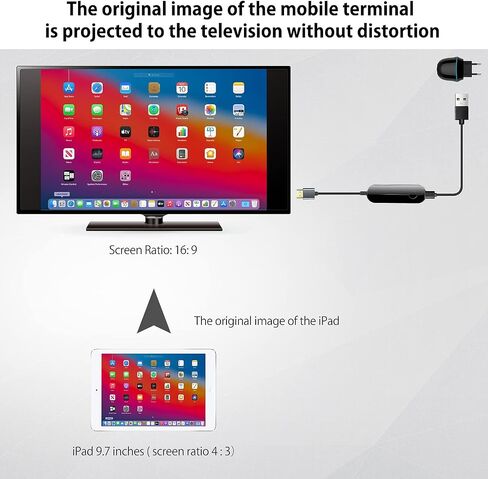 iOS Wireless HDMI Display Adapter (iOS only), Streaming Device for All iPhone Models to TV, HD Video and Audio Sync, Streaming Mirroring YouTube Tiktok to TV, Not Support Netflix in Saudi Arabia