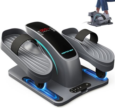 Under Desk Elliptical Electric, Ellipse Leg Exerciser for Seniors, Portable & Quiet, Seated Pedal Exerciser with Remote Control and Strap Pedals,12 Adjustable Speed Levels in Saudi Arabia
