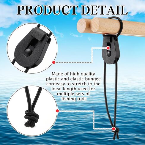 10 Pcs Adjustable Fishing Quick Rod Ties Stretchy Wrap Pole Straps Reusable Quick Rod Ties Fishing Rod Bungee Ties for Casting Rod Fly Rods in Kuwait