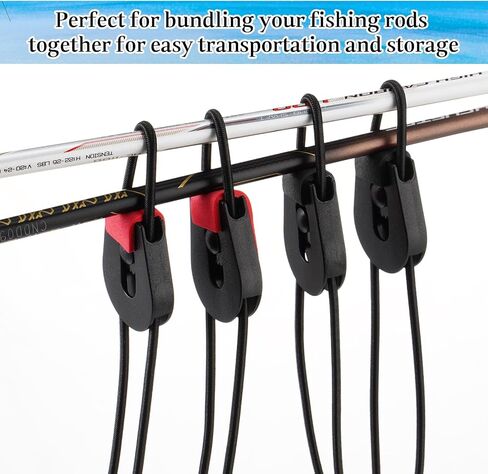10 Pcs Adjustable Fishing Quick Rod Ties Stretchy Wrap Pole Straps Reusable Quick Rod Ties Fishing Rod Bungee Ties for Casting Rod Fly Rods in Kuwait