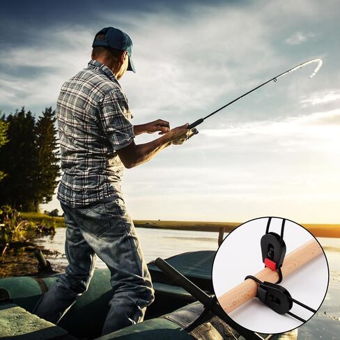 10 Pcs Adjustable Fishing Quick Rod Ties Stretchy Wrap Pole Straps Reusable Quick Rod Ties Fishing Rod Bungee Ties for Casting Rod Fly Rods in Kuwait