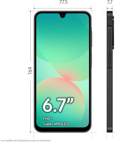 SAMSUNG Galaxy A26 5G Ai (for Tmobile Mint Tello & Global) (256GB + 8GB) Version Latina NFC Unlocked SM-A266M/DS 6.6" 120Hz 50MP Triple (Black SM-A266MZKHTPA) in Kuwait