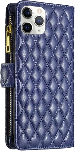 Asuwish Phone Case for iPhone 11 Pro Max 6.5 Wallet Wallet with Glass Glass Screen Protector و Leather Flip Card Card Accessories iPhone11 11pro Promax I Xi Plus Women Blue in Kuwait