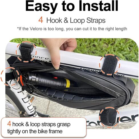 Bike Frame Bag, Water-resistant Bicycle Triangle Bag, Reflective Under Tube Storage Pouch with Side Pocket for Road Mountain Cycling Accessories in Saudi Arabia