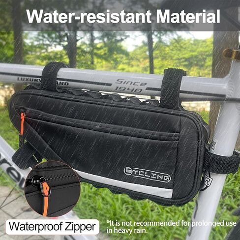 Bike Frame Bag, Water-resistant Bicycle Triangle Bag, Reflective Under Tube Storage Pouch with Side Pocket for Road Mountain Cycling Accessories in Saudi Arabia