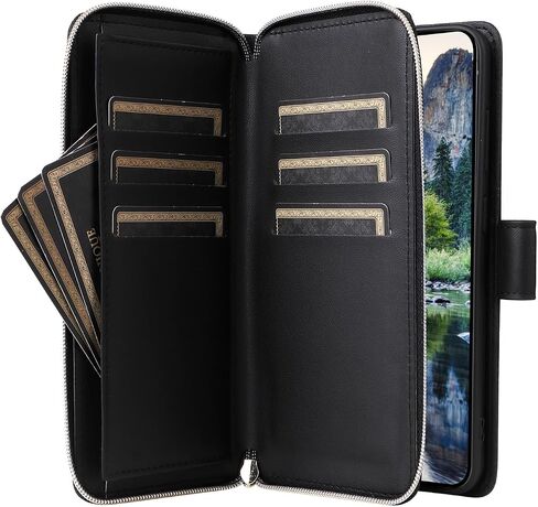 Asuwish Phone Case for Samsung Galaxy A15 5G/4G Woving مع حامي شاشة زجاجي مقسى وحامل بطاقة محفظة سوستة فتحة نقش in Kuwait