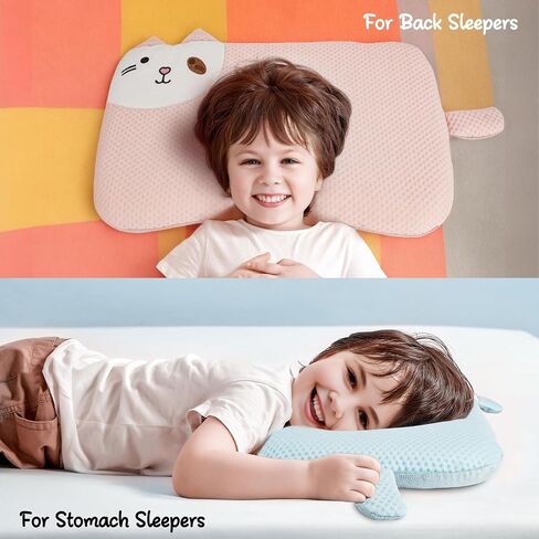 Memory Foam Toddler Pillow, Kids Pillows for Sleeping,Cooling Ultra Thin Flat Pillow, Pefect for Kids (2-10 Years Old) (Green, 19 inch x 11 inch) in Saudi Arabia